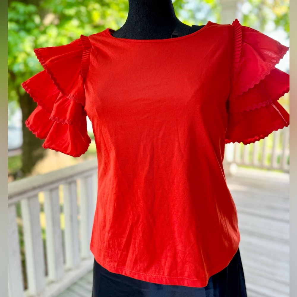 Marc New York ruffle sleeve top